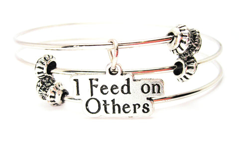 I Feed On Others Triple Style Expandable Bangle Bracelet