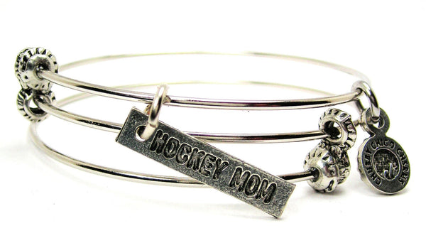 Hockey Mom Triple Style Expandable Bangle Bracelet