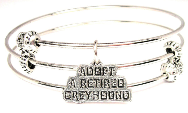 Adopt A Retired Greyhound Triple Style Expandable Bangle Bracelet
