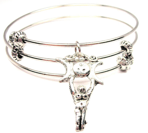 Triple Moon Goddess Triple Style Expandable Bangle Bracelet