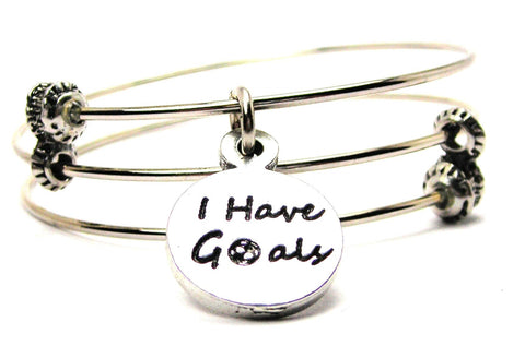 I Have Goals Triple Style Expandable Bangle Bracelet