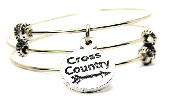 Cross Country Triple Style Expandable Bangle Bracelet
