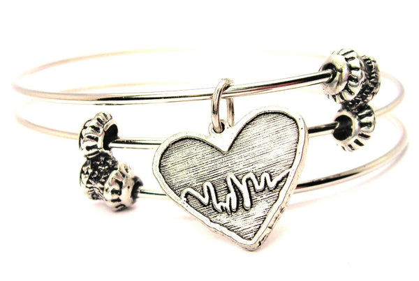 cardiac bracelet, heart bracelet, emt bracelet, medical awareness jewelry, medical disorder jewelry