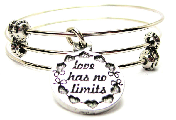 Love Has No Limits Triple Style Expandable Bangle Bracelet