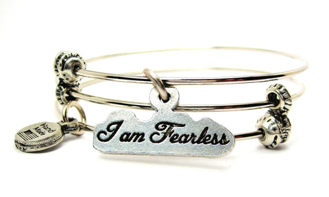 I Am Fearless Triple Style Expandable Bangle Bracelet