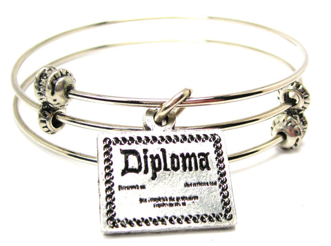 Fancy Diploma Triple Style Expandable Bangle Bracelet