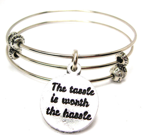 The Tassel Is Worth The Hassle Triple Style Expandable Bangle Bracelet