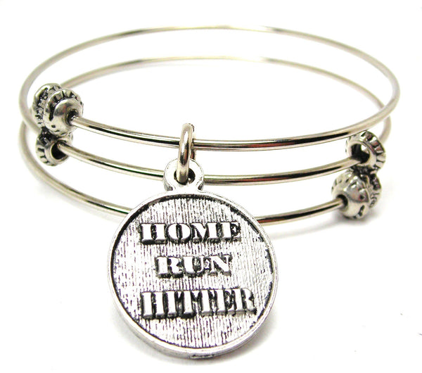 Home Run Hitter Triple Style Expandable Bangle Bracelet