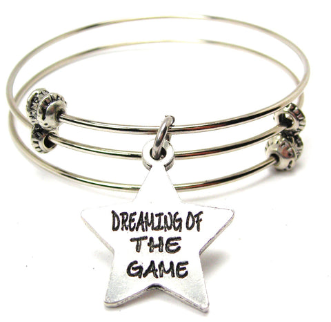 Dreaming Of The Game Triple Style Expandable Bangle Bracelet