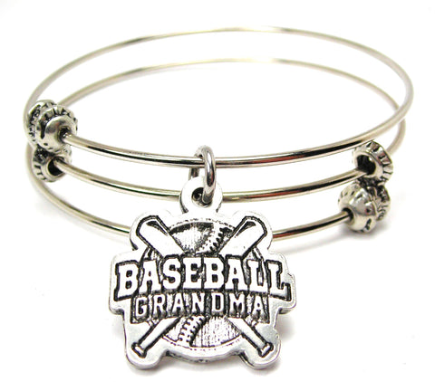 Baseball Grandma Triple Style Expandable Bangle Bracelet
