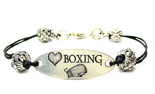 boxer, boxing gloves, , cord bracelet, charm bracelet