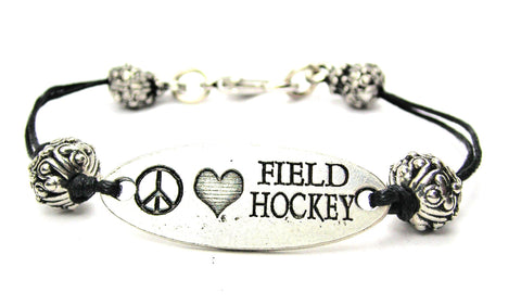 goalie, field hockey gifts, field hockey jewelry, cord bracelet, charm bracelet