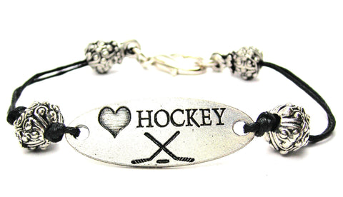 goalie, hockey gifts, hokey jewelry, cord bracelet, charm bracelet