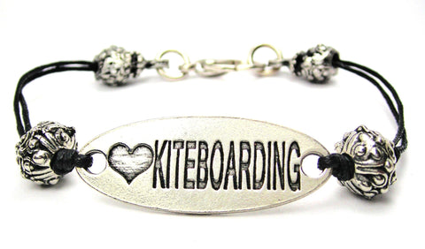 kite surfing, surfing, surfer jewelry, surfing gift, cord bracelet, charm bracelet