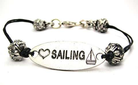 boats, boating, beach, nautical, cord bracelet, charm bracelet,