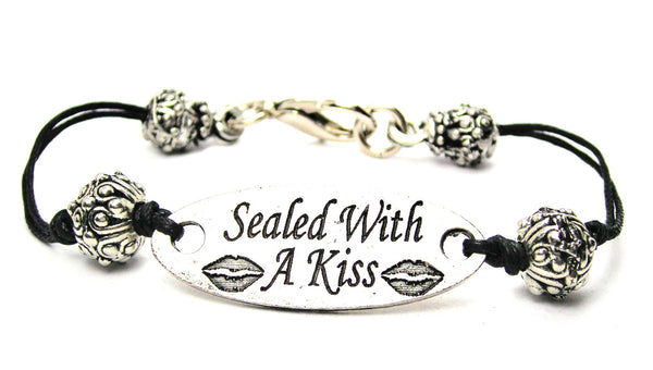 kissing, lovers, love jewelry, cord bracelet, charm bracelet,