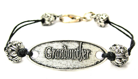 grandma, gift for grandma, gift for grandmother, cord bracelet, charm bracelet,
