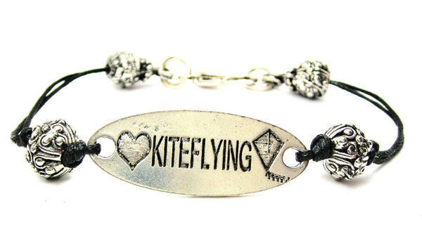 kites, fly a kite, , cord bracelet, charm bracelet,