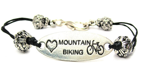 bikes, bicycling , , cord bracelet, charm bracelet,
