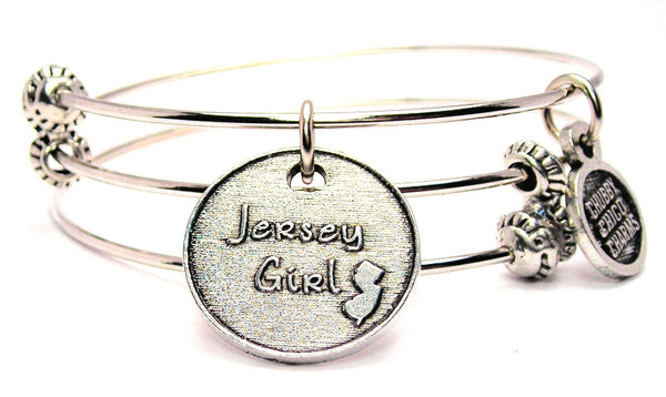 Jersey Girl Circle Triple Style Expandable Bangle Bracelet