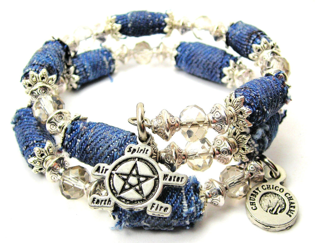 I Wish I Could Go Back To The Day Before The Angels Took You Away Blue Jean  Beaded Wrap Bracelet