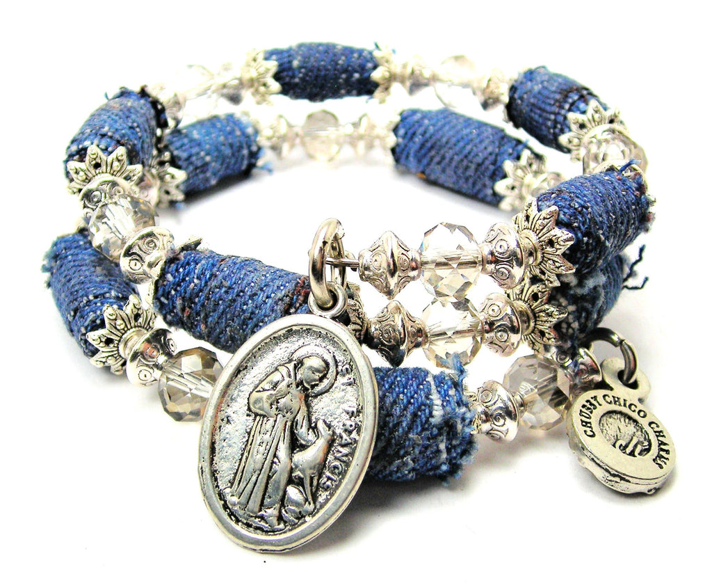 Suicide Prevention Blue Jean Beaded Wrap Bracelet - American Made Pewter  Bracelets from Chubby Chico Charms
