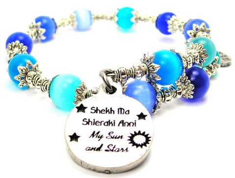 Shekh Ma Shieraki Anni My Sun And Stars Cat's Eye Beaded Wrap Bracelet