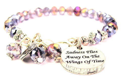 Sadness Flies Away On The Wings Of Time Splash Of Color Crystal Bracelet