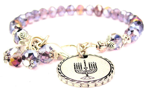 Menorah Crystal Circle Splash Of Color Crystal Bracelet