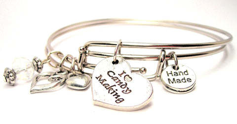 I love candy making bracelet, I love candy making bangles, candy maker bracelet, hobbies bracelet