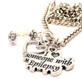 I Love Someone With Epilepsy Necklace with Small Heart