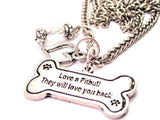 Love A Pit Bull They Will Love You Back Heart And Crystal Necklace