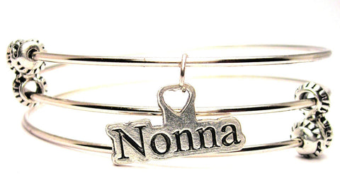 Nonna Italian Grandmother Triple Style Expandable Bangle Bracelet
