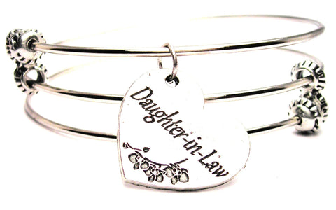 Daughter-In-Law Triple Style Expandable Bangle Bracelet