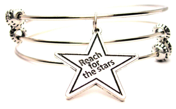 Reach For The Stars Triple Style Expandable Bangle Bracelet