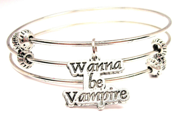 Wanna Be Vampire Triple Style Expandable Bangle Bracelet