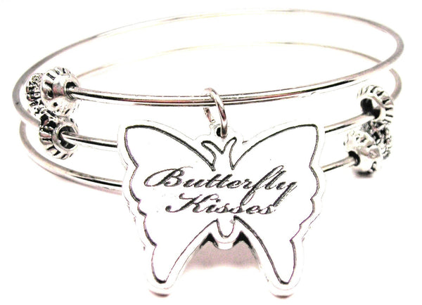 Butterfly Kisses Butterfly Triple Style Expandable Bangle Bracelet