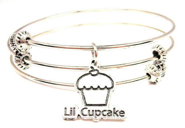 Lil Cupcake Triple Style Expandable Bangle Bracelet