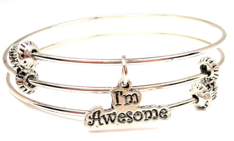 I'm Awesome Triple Style Expandable Bangle Bracelet