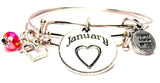 month bracelet, zodiac bracelet, birthstone bracelet, birthday bracelet, January bracelet