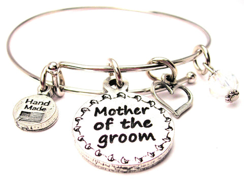 Mother Of The Groom Circle Expandable Bangle Bracelet