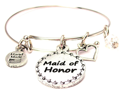 Maid Of Honor Circle Bangle Bracelet
