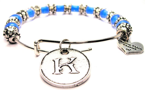 letter k bracelet, letter k jewelry, initial bracelet, initial bangles, initial jewelry, letter initial jewelry