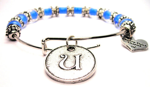 letter u bracelet, letter u bangles, initial bangles, initial bracelet, initial jewelry, letter initial jewelry