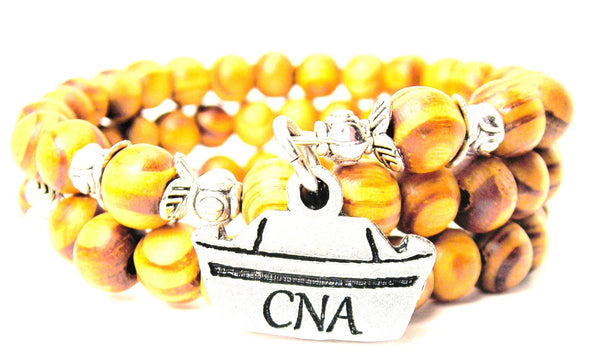 CNA Natural Wood Wrap Bracelet