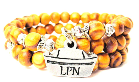 LPN Natural Wood Wrap Bracelet