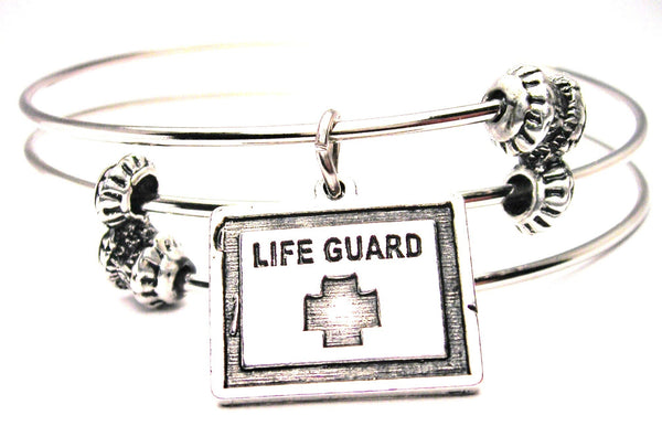 Lifeguard Triple Style Expandable Bangle Bracelet