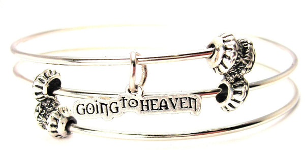 Going To Heaven Triple Style Expandable Bangle Bracelet