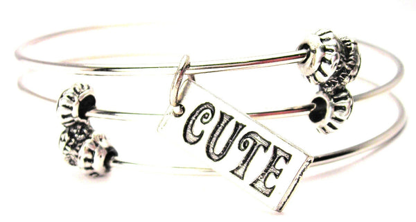 Cute Tab Triple Style Expandable Bangle Bracelet