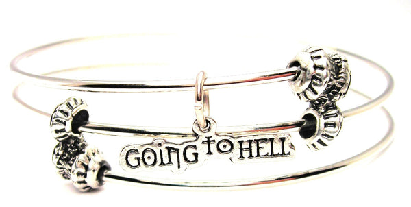 Going To Hell Triple Style Expandable Bangle Bracelet